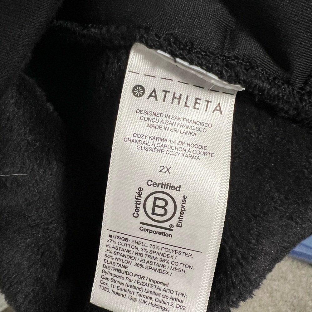 Athleta Cozy Karma 1/4 Zip Black 2XL - Picture 5 of 6